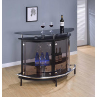 Coaster Furniture 101065 2-tier Bar Unit Black and Chrome